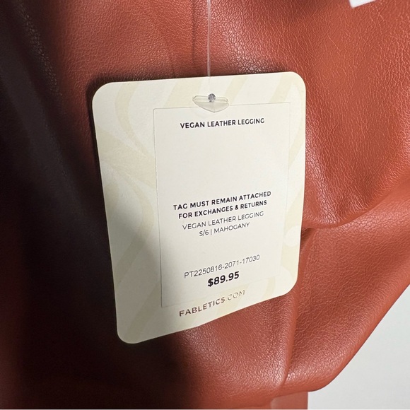 NWT Fabletics vegan leather high waist leggings Mahogany size small/6 - Picture 11 of 11